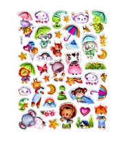 Sticker Kabartmalı Stiker Defter Planlayıcı Etiket (Ldd002)-24x19cm - Şemsiyeli Hayvanlar