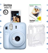 Instax mini 12 Mavi Fotoğraf Makinesi-20'li Film ve Şeffaf Kılıf Seti