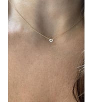 925 ayar gümüş taşlı minimal kalp kolye