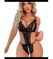 Fantezia Night Tegan Büyük Beden Fantezi Siyah Dantelli Babydoll TG279249