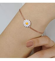 Papatya Tasarımlı Rose Renk 925 Ayar Gümüş Kadın Bileklik