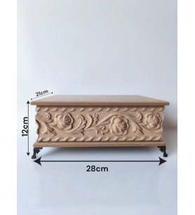 Ahşap-boyanabilir Ham Mdf-çiçek Desenli-takı-makyaj-aksesuar-çok Amaçlı Dekoratif Kutu