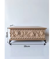 Ahşap-boyanabilir Ham Mdf-çiçek Desenli-takı-makyaj-aksesuar-çok Amaçlı Dekoratif Kutu