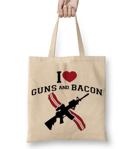 I Love Guns And Bacon Bez Çanta Uzun Saplı