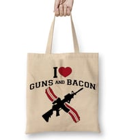 I Love Guns And Bacon Bez Çanta Uzun Saplı