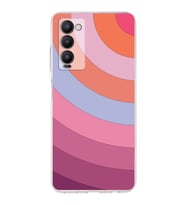 PrintiFy Tecno Camon 18 Uyumlu Kamera Korumalı Renk Cümbüşü F Tasarımlı Şeffaf Silikon Kılıf