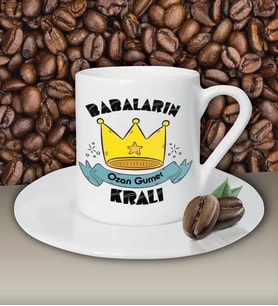 Kişiye Özel Babaların Kralı Temalı Beyaz Kahve Fincanı