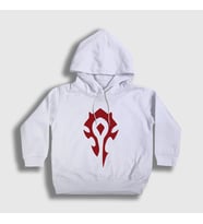 Presmono Unisex Çocuk Beyaz Horde Logo World Of Warcraft Oyun Kapüşonlu Sweatshirt 423721tt (Beyaz)