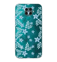 PrintiFy Huawei Mate 30 Lite Uyumlu Kamera Korumalı Floral Mavi Tasarımlı Şeffaf Silikon Kılıf