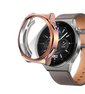 Microsonic Huawei Watch GT 3 Pro 46mm Titanyum Kılıf 360 Full Round Soft Silicone Rose Gold