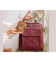 Sade Desen Unisex Bordo Çanta, Frida Hardal Cüzdan Hem Sırt Hem Capraz Hem Elde Etnik Bohem Style KOMBIN