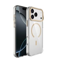 iPhone 17 Pro Kılıf M-safe Şarj Özellikli Airbagli Kamera Standlı Azor Kılıf (Gold)