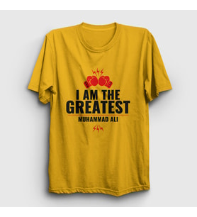 Presmono Unisex Sarı Greatest Muhammed Ali T-Shirt 230228tt (Sarı)