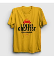Presmono Unisex Sarı Greatest Muhammed Ali T-Shirt 230228tt (Sarı)