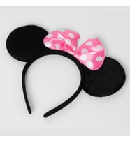 Pembe Fiyonklu Minnie Mouse Tacı Mini Kulak (Çok Renkli)