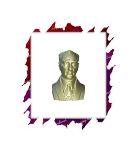Parlak Gold Plastik Atatürk Heykeli Biblo 10.5x 8.5 cm Özel Tasarım