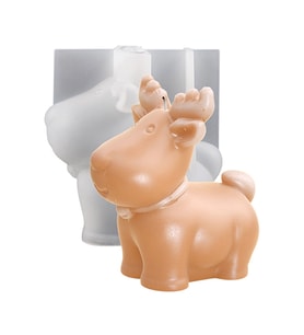 Silikon Kalıp Dekoratif Yılbaşı Geyik Noel Dekorasyon Mum Kalıbı 9.6X5.8 CM