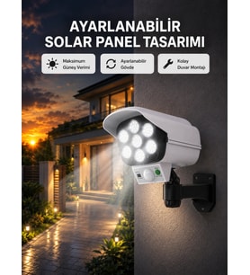 Pvc+pc Malzemeli, 2'si 1 Arada Güvenlik Lambası – Ayarlanabilir Başlık Ve Panel Açısı