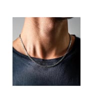 Erkek Gri Zincir Model Titanyum Ithal Kararmaz Çelik Erkek Zincir Kolye