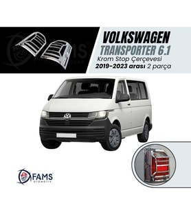 VW T6.1 TRANSPORTER 2015-2023 Arası ABS Krom Stop Çerçeve 2 Parça
