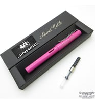 Jinhao Pembe İsme Özel Pompalı Dolma Kalem  İsme Özel Kutu ve Kalem (Karışık)