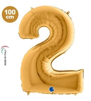 2 Rakam Folyo Balon Gold 40Inc 100cm
