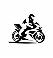 Motorcu Sticker Siyah 20x10 CM (Siyah-Siyah)