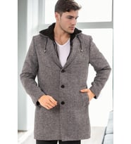 PLT9376 DEWBERRY ERKEK PALTO-DESENLİ GRİ