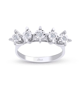 0.13 Ct Lazerli Beştaş Yüzük (Beyaz)