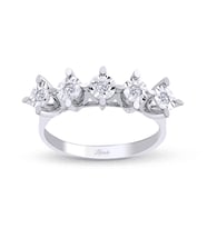 0.13 Ct Lazerli Beştaş Yüzük (Beyaz)