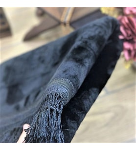 Soft Yumuşak Kadife Peluş Seccade Siyah 80 x 120 cm - 1100 gr
