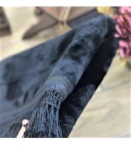 Soft Yumuşak Kadife Peluş Seccade Siyah 80 x 120 cm - 1100 gr
