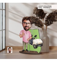 BK Gift Kişiye Özel Golf Oyuncusu Karikatürlü Büyük Boy Ahşap Biblo-7 Arkadaşa Hediye , Sevgiliye Hediye, Kişiye Özel Biblolar