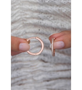 925 Ayar Gümüş Rose 20 mm Tamtur Halka Küpe