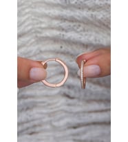 925 Ayar Gümüş Rose 20 mm Tamtur Halka Küpe