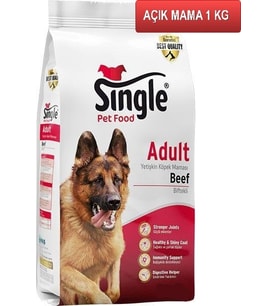 Single Sığır Etli Köpek Maması 1 kg AÇIK