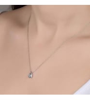 SWAROVSKİ TAŞLI DAMLA TEK TAŞ 925 AYAR GÜMÜŞ KOLYE