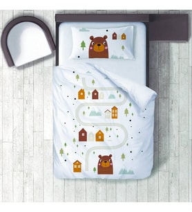 Çocuk Odası Dijital Baskılı 160x220cm Tek Kişilik Nevresim Takımı Model 00123