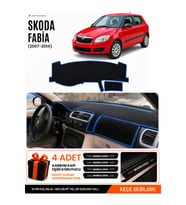 SKODA FABİA (2007-2014) Uyumlu Torpido Örtüsü Torpido Kılıfı - Siyah Mavi