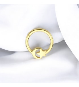 Glorria Altın Ay Yıldız Halka Helix Piercing