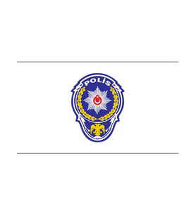 Masa Üstü Polis Logosu Bayrağı 15x23cm Masa Bayrağı
