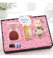 Buhurdanlık Peluş Anahtar Kokulu Mum ve Buhurdanlık Hediye Kutusu Seti