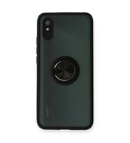 Xiaomi Redmi 9a Kılıf Montreal Yüzüklü Silikon Kapak - Siyah