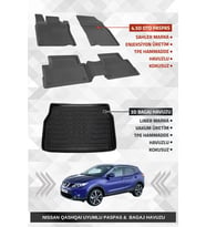 Sahler Nıssan Qashqai Visia 2014-2021 Uyumlu 4.5D Premium Havuzlu Oto Paspas ve Liner Marka 3D Bagaj Havuzu