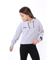 Toontoy Kız Çocuk Kapüşonlu Kadife Sweatshirt ( Gri-Melanj)