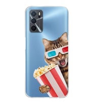 PrintiFy Oppo A16 ile Uyumlu Kedi 1 Kamera Korumalı Şeffaf Kılıf