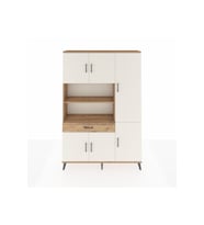 Arges Dolap 10 Raflı Tek Çekmeceli 6 Kapaklı 132x30x195 Çam-Aytaşı/Çam