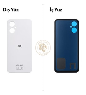Omix X3 Beyaz Arka Kapak Arka Cam Batarya Kapağı Lazer Kesim Kapak Pil Kapağı Back Cover