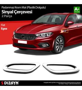 Fiat Egea Mat Krom Sinyal Çerçevesi 2 Prç. ABS Plastik Dolgulu 2015 Üzeri