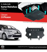 S-Dizayn Citroen C4 Picasso Çelik Karter Muhafaza 2006-2013 A+ Kalite (Karışık)